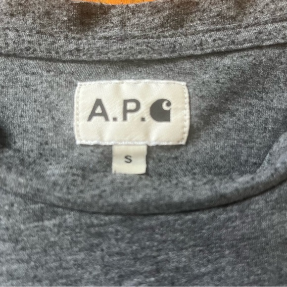 APC × Carhartt Men’s T-Shirt Adult Gray size Small - Picture 3 of 8